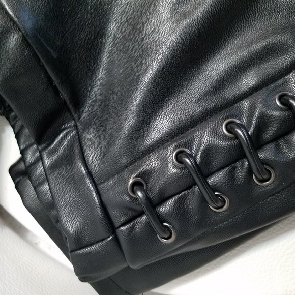 Line and Dot lace up Leather pants - Picture 5 of 5